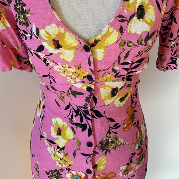 BERSHKA floral pink dress - Picture 4 of 13